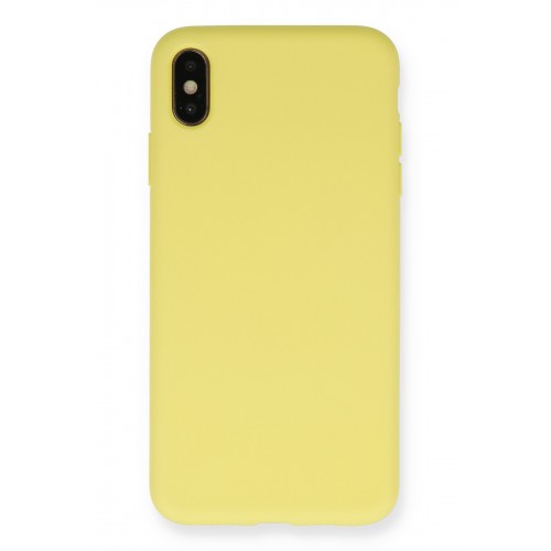 Newface iPhone XS Max Kılıf Nano içi Kadife Silikon - Mat Sarı Newface iPhone XS Max Kılıf Nano içi Kadife Silikon - Mat Sarı