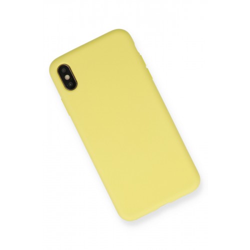 Newface iPhone XS Max Kılıf Nano içi Kadife Silikon - Mat Sarı Newface iPhone XS Max Kılıf Nano içi Kadife Silikon - Mat Sarı