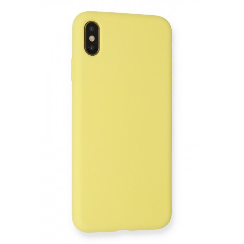 Newface iPhone XS Max Kılıf Nano içi Kadife Silikon - Mat Sarı Newface iPhone XS Max Kılıf Nano içi Kadife Silikon - Mat Sarı