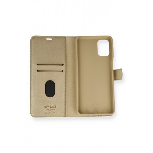 Newface Samsung Galaxy M51 Kılıf Trend S Plus Kapaklı Kılıf - Gold Newface Samsung Galaxy M51 Kılıf Trend S Plus Kapaklı Kılıf - Gold