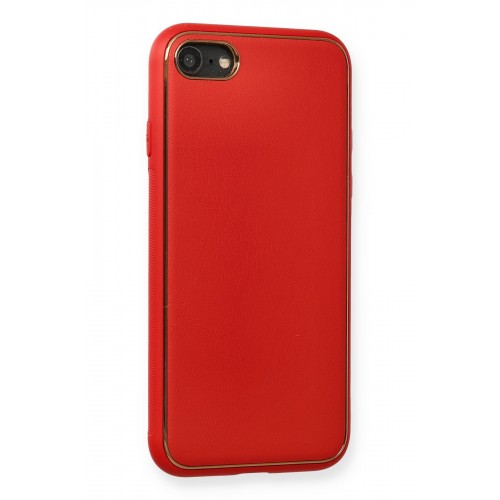Newface iPhone 7 Kılıf Coco Deri Silikon Kapak - Kırmızı Newface iPhone 7 Kılıf Coco Deri Silikon Kapak - Kırmızı