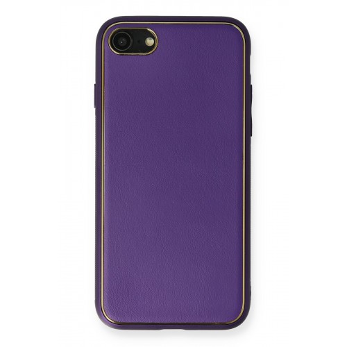 Newface iPhone 7 Kılıf Coco Deri Silikon Kapak - Mor Newface iPhone 7 Kılıf Coco Deri Silikon Kapak - Mor