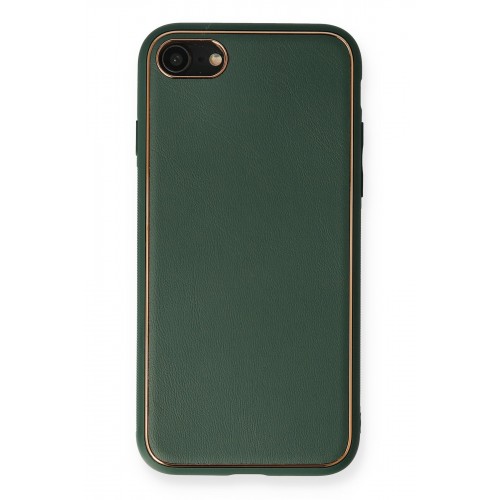 Newface iPhone 7 Kılıf Coco Deri Silikon Kapak - Yeşil Newface iPhone 7 Kılıf Coco Deri Silikon Kapak - Yeşil