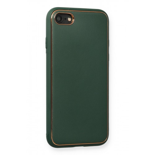 Newface iPhone 8 Kılıf Coco Deri Silikon Kapak - Yeşil Newface iPhone 8 Kılıf Coco Deri Silikon Kapak - Yeşil