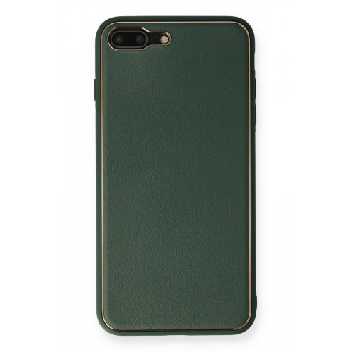 Newface iPhone 8 Plus Kılıf Coco Deri Silikon Kapak - Yeşil Newface iPhone 8 Plus Kılıf Coco Deri Silikon Kapak - Yeşil