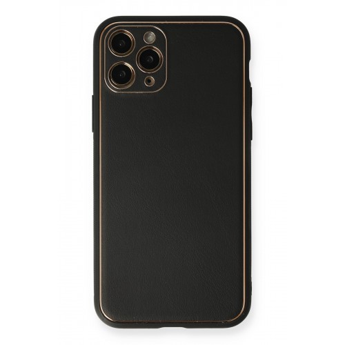 Newface iPhone 11 Pro Max Kılıf Coco Deri Silikon Kapak - Siyah Newface iPhone 11 Pro Max Kılıf Coco Deri Silikon Kapak - Siyah