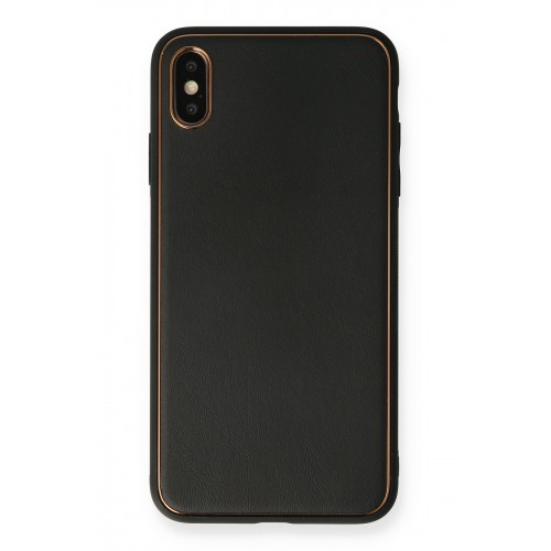Newface iPhone XS Max Kılıf Coco Deri Silikon Kapak - Siyah Newface iPhone XS Max Kılıf Coco Deri Silikon Kapak - Siyah