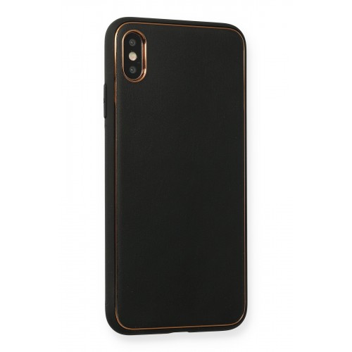 Newface iPhone XS Max Kılıf Coco Deri Silikon Kapak - Siyah Newface iPhone XS Max Kılıf Coco Deri Silikon Kapak - Siyah