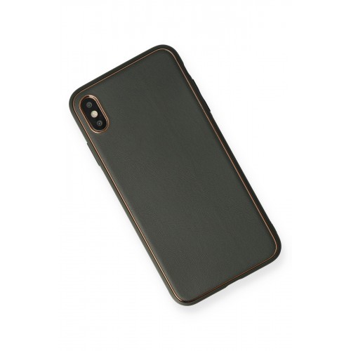 Newface iPhone XS Max Kılıf Coco Deri Silikon Kapak - Füme Newface iPhone XS Max Kılıf Coco Deri Silikon Kapak - Füme