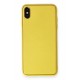 Newface iPhone XS Max Kılıf Coco Deri Silikon Kapak - Sarı Newface iPhone XS Max Kılıf Coco Deri Silikon Kapak - Sarı
