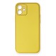 Newface iPhone 12 Kılıf Coco Deri Silikon Kapak - Sarı Newface iPhone 12 Kılıf Coco Deri Silikon Kapak - Sarı