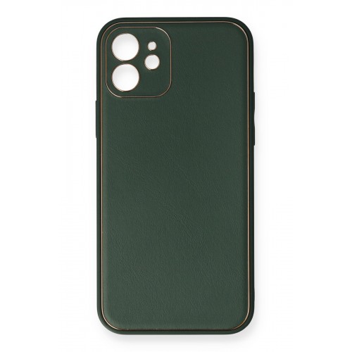 Newface iPhone 12 Mini Kılıf Coco Deri Silikon Kapak - Yeşil Newface iPhone 12 Mini Kılıf Coco Deri Silikon Kapak - Yeşil