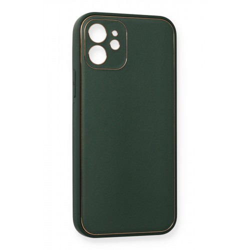 Newface iPhone 12 Mini Kılıf Coco Deri Silikon Kapak - Yeşil Newface iPhone 12 Mini Kılıf Coco Deri Silikon Kapak - Yeşil