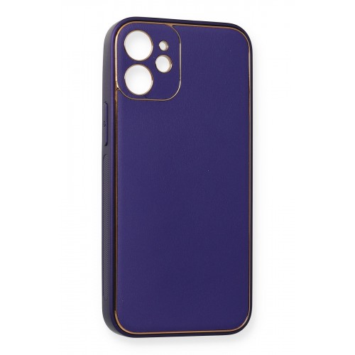 Newface iPhone 12 Mini Kılıf Coco Deri Silikon Kapak - Mor Newface iPhone 12 Mini Kılıf Coco Deri Silikon Kapak - Mor