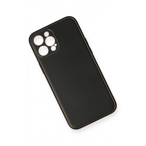 Newface iPhone 12 Pro Max Kılıf Coco Deri Silikon Kapak - Siyah Newface iPhone 12 Pro Max Kılıf Coco Deri Silikon Kapak - Siyah