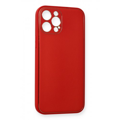 Newface iPhone 12 Pro Max Kılıf Coco Deri Silikon Kapak - Kırmızı Newface iPhone 12 Pro Max Kılıf Coco Deri Silikon Kapak - Kırmızı