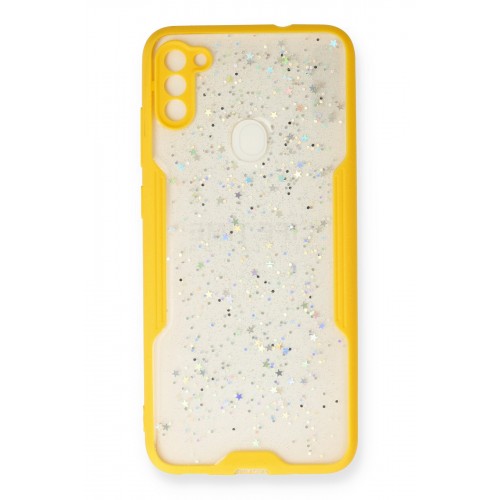 Newface Samsung Galaxy A11 Kılıf Platin Simli Silikon - Sarı Newface Samsung Galaxy A11 Kılıf Platin Simli Silikon - Sarı