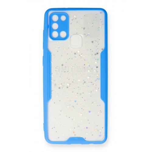Newface Samsung Galaxy A21S Kılıf Platin Simli Silikon - Mavi Newface Samsung Galaxy A21S Kılıf Platin Simli Silikon - Mavi