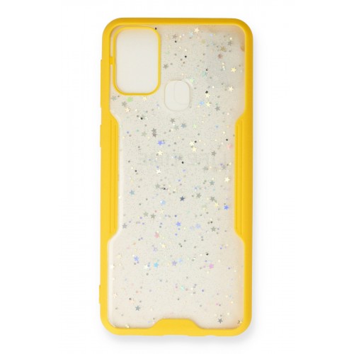 Newface Samsung Galaxy M31 Kılıf Platin Simli Silikon - Sarı Newface Samsung Galaxy M31 Kılıf Platin Simli Silikon - Sarı