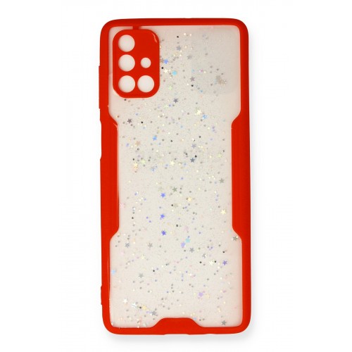 Newface Samsung Galaxy M51 Kılıf Platin Simli Silikon - Kırmızı Newface Samsung Galaxy M51 Kılıf Platin Simli Silikon - Kırmızı