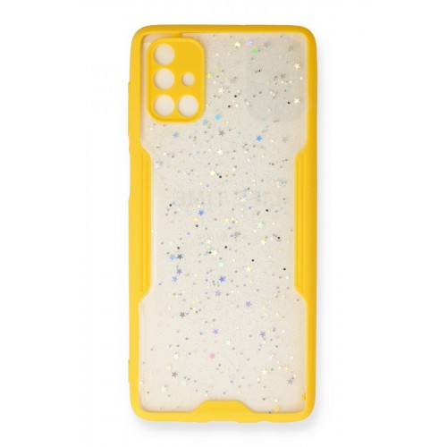 Newface Samsung Galaxy M51 Kılıf Platin Simli Silikon - Sarı Newface Samsung Galaxy M51 Kılıf Platin Simli Silikon - Sarı