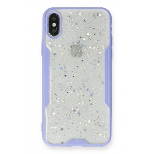 Newface iPhone XS Kılıf Platin Simli Silikon - Lila Newface iPhone XS Kılıf Platin Simli Silikon - Lila