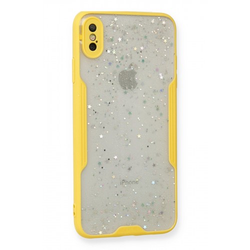 Newface iPhone XS Max Kılıf Platin Simli Silikon - Sarı Newface iPhone XS Max Kılıf Platin Simli Silikon - Sarı