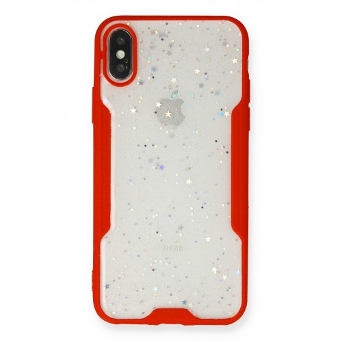 Newface iPhone XS Max Kılıf Platin Simli Silikon - Kırmızı Newface iPhone XS Max Kılıf Platin Simli Silikon - Kırmızı