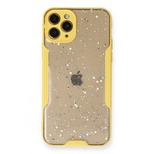 Newface iPhone 11 Pro Max Kılıf Platin Simli Silikon - Sarı Newface iPhone 11 Pro Max Kılıf Platin Simli Silikon - Sarı