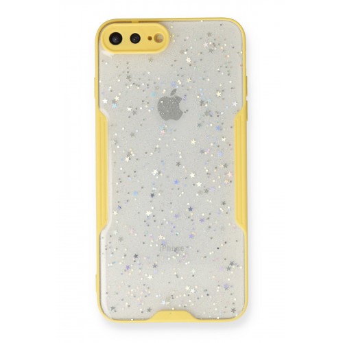 Newface iPhone 7 Plus Kılıf Platin Simli Silikon - Sarı Newface iPhone 7 Plus Kılıf Platin Simli Silikon - Sarı