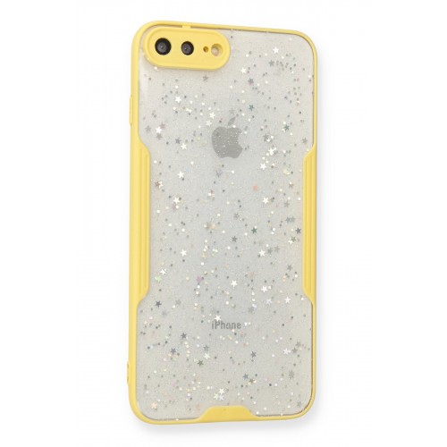 Newface iPhone 7 Plus Kılıf Platin Simli Silikon - Sarı Newface iPhone 7 Plus Kılıf Platin Simli Silikon - Sarı