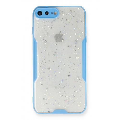 Newface iPhone 8 Plus Kılıf Platin Simli Silikon - Mavi Newface iPhone 8 Plus Kılıf Platin Simli Silikon - Mavi