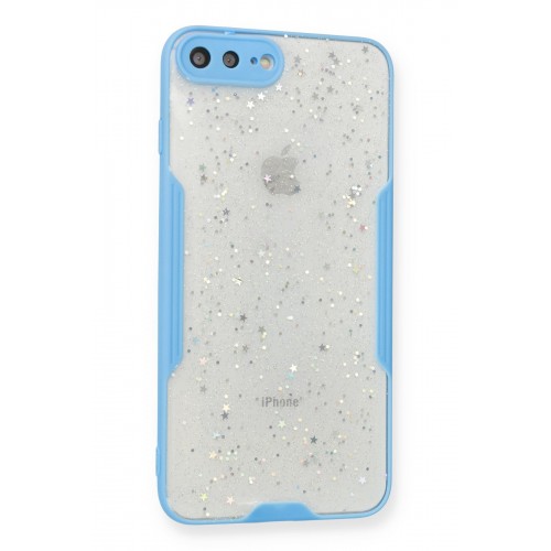 Newface iPhone 8 Plus Kılıf Platin Simli Silikon - Mavi Newface iPhone 8 Plus Kılıf Platin Simli Silikon - Mavi