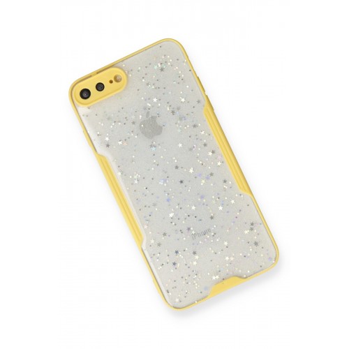 Newface iPhone 8 Plus Kılıf Platin Simli Silikon - Sarı Newface iPhone 8 Plus Kılıf Platin Simli Silikon - Sarı