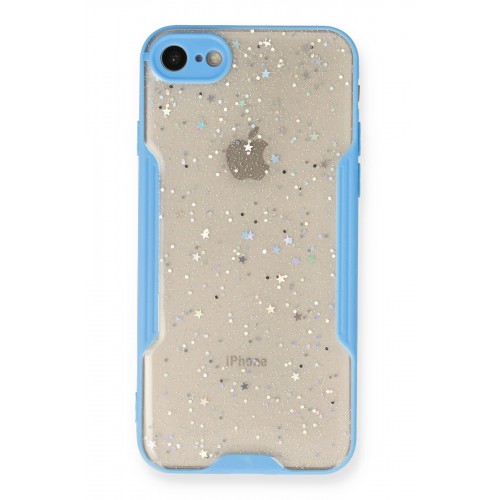 Newface iPhone 7 Kılıf Platin Simli Silikon - Mavi Newface iPhone 7 Kılıf Platin Simli Silikon - Mavi