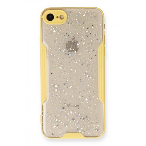 Newface iPhone 8 Kılıf Platin Simli Silikon - Sarı Newface iPhone 8 Kılıf Platin Simli Silikon - Sarı