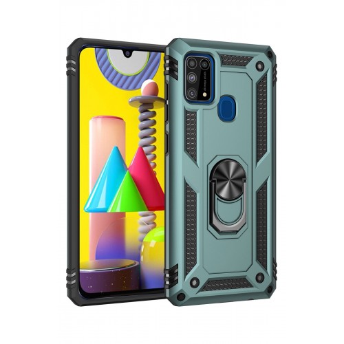 Newface Samsung Galaxy M31 Kılıf Sofya Yüzüklü Silikon Kapak - Yeşil Newface Samsung Galaxy M31 Kılıf Sofya Yüzüklü Silikon Kapak - Yeşil