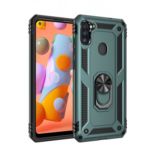Newface Samsung Galaxy M11 Kılıf Sofya Yüzüklü Silikon Kapak - Yeşil Newface Samsung Galaxy M11 Kılıf Sofya Yüzüklü Silikon Kapak - Yeşil