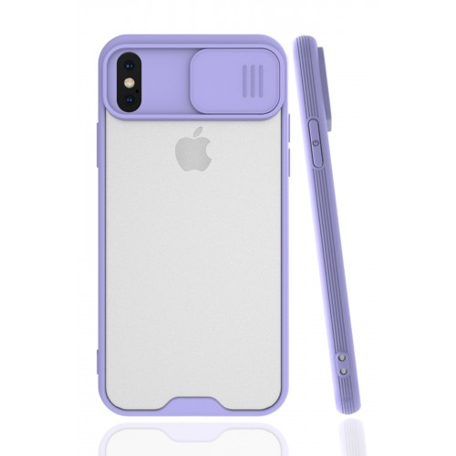 Newface iPhone XS Kılıf Platin Kamera Koruma Silikon - Lila Newface iPhone XS Kılıf Platin Kamera Koruma Silikon - Lila