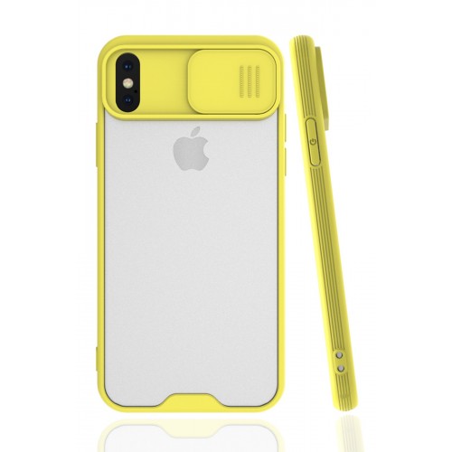 Newface iPhone XS Kılıf Platin Kamera Koruma Silikon - Sarı Newface iPhone XS Kılıf Platin Kamera Koruma Silikon - Sarı