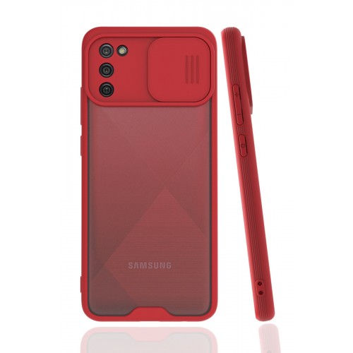 Newface Samsung Galaxy A02S Kılıf Platin Kamera Koruma Silikon - Kırmızı Newface Samsung Galaxy A02S Kılıf Platin Kamera Koruma Silikon - Kırmızı
