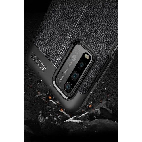 Newface Xiaomi Pocophone M3 Kılıf Focus Derili Silikon - Lacivert Newface Xiaomi Pocophone M3 Kılıf Focus Derili Silikon - Lacivert