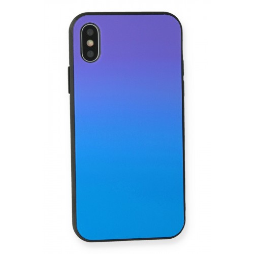 Newface iPhone XS Kılıf Grady Silikon - Mavi-Mor Newface iPhone XS Kılıf Grady Silikon - Mavi-Mor