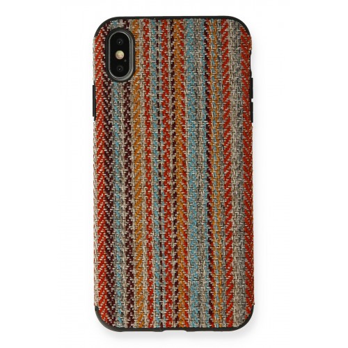 Newface iPhone XS Max Kılıf Ottoman Kumaş Silikon - Turuncu Örgü Newface iPhone XS Max Kılıf Ottoman Kumaş Silikon - Turuncu Örgü