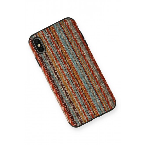 Newface iPhone XS Max Kılıf Ottoman Kumaş Silikon - Turuncu Örgü Newface iPhone XS Max Kılıf Ottoman Kumaş Silikon - Turuncu Örgü