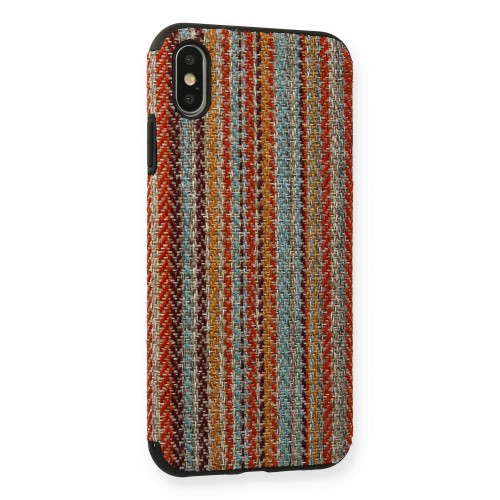 Newface iPhone XS Max Kılıf Ottoman Kumaş Silikon - Turuncu Örgü Newface iPhone XS Max Kılıf Ottoman Kumaş Silikon - Turuncu Örgü