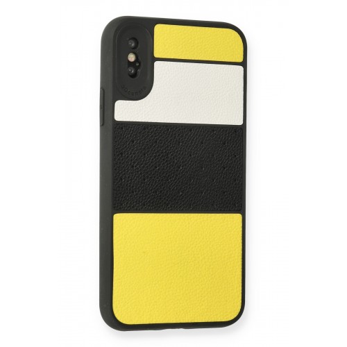 Newface iPhone XS Kılıf Sky Deri Silikon - Sarı Newface iPhone XS Kılıf Sky Deri Silikon - Sarı