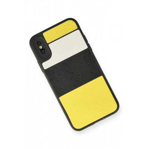 Newface iPhone XS Kılıf Sky Deri Silikon - Sarı Newface iPhone XS Kılıf Sky Deri Silikon - Sarı