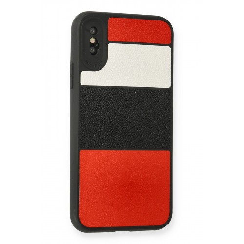 Newface iPhone XS Max Kılıf Sky Deri Silikon - Kırmızı Newface iPhone XS Max Kılıf Sky Deri Silikon - Kırmızı