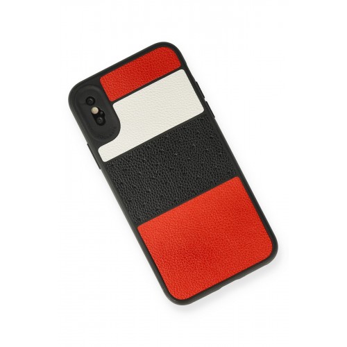 Newface iPhone XS Max Kılıf Sky Deri Silikon - Kırmızı Newface iPhone XS Max Kılıf Sky Deri Silikon - Kırmızı